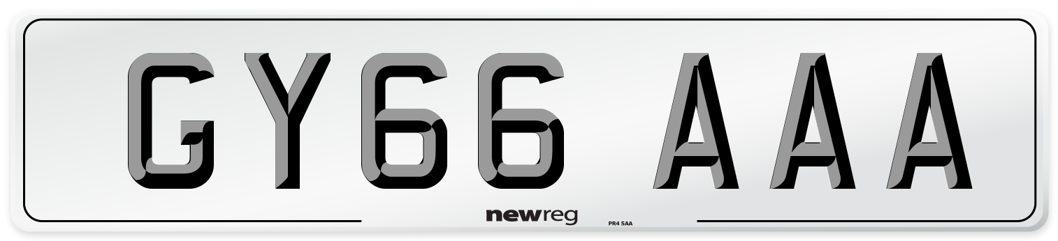 GY66 AAA Number Plate from New Reg